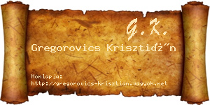 Gregorovics Krisztián névjegykártya